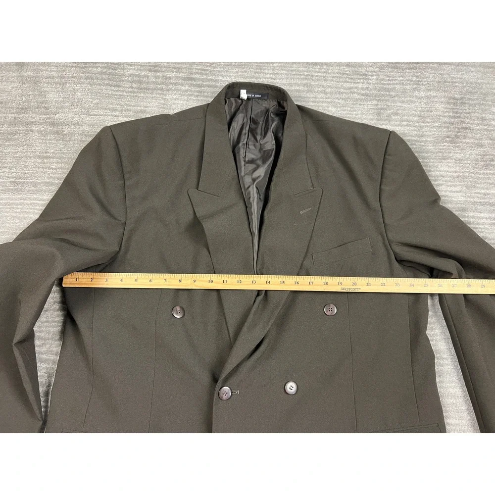 Vanderbilt Blazer Mens 50L Olive Brown Double Breasted Peak Lapel Formal Jacket
